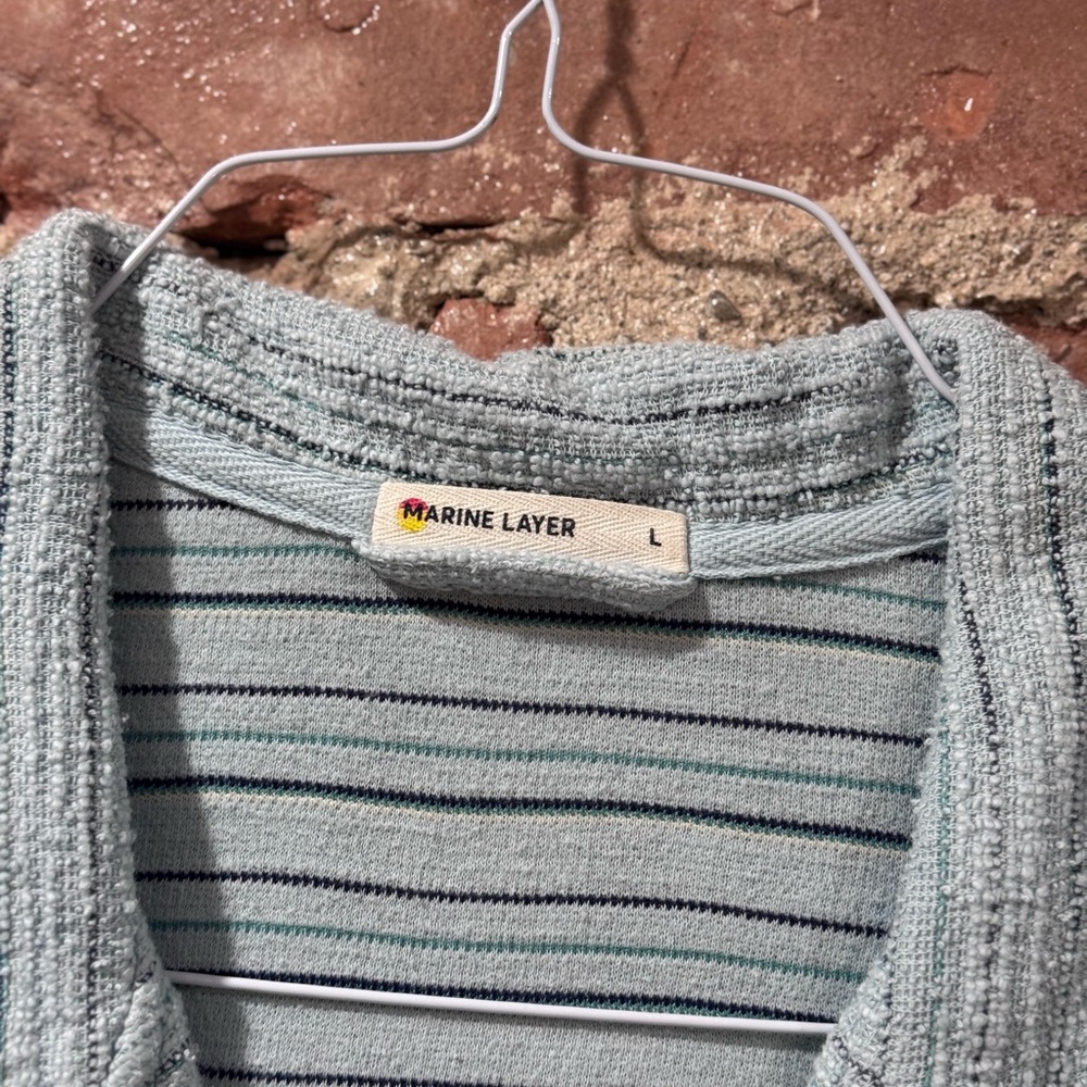 Marine Layer Textured Gray Button Down Shirt - image 2